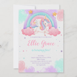 Rainbow Unicorn Birthday Magical Unicorn Einladung