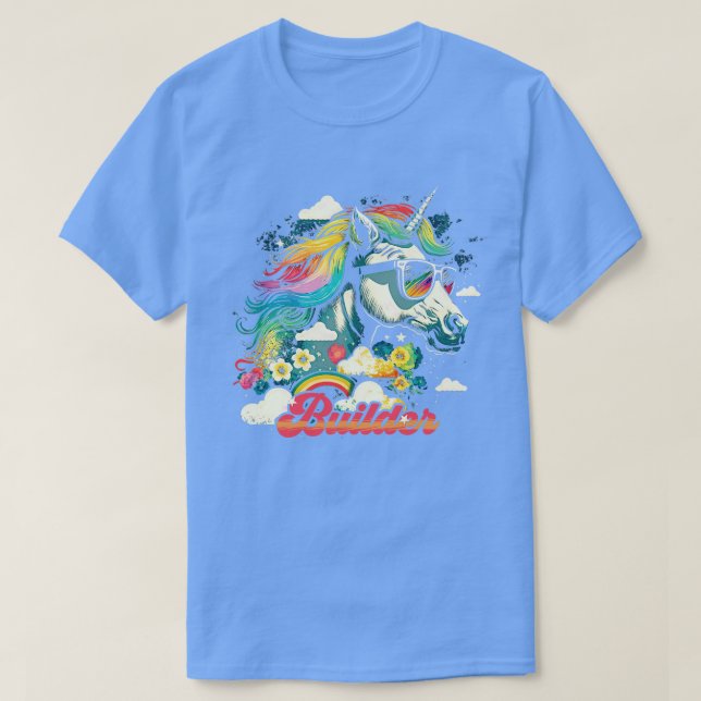 Rainbow Unicorn Builder T-Shirt (Design vorne)