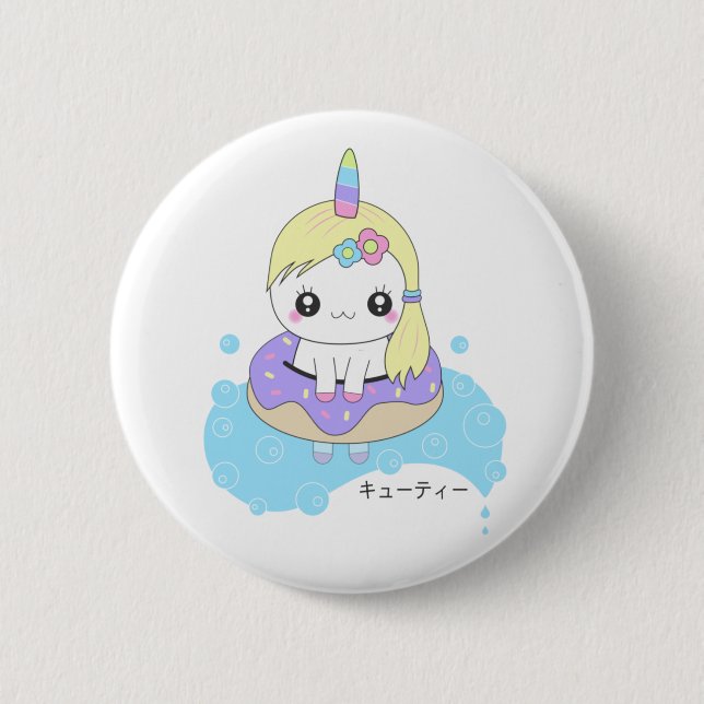Rainbow Unicorn Button (Vorderseite)