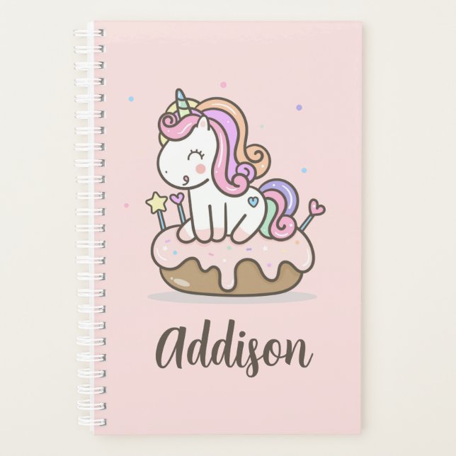 Rainbow Unicorn Cake Personalisiert Planner Notebo Planer (Vorderseite)