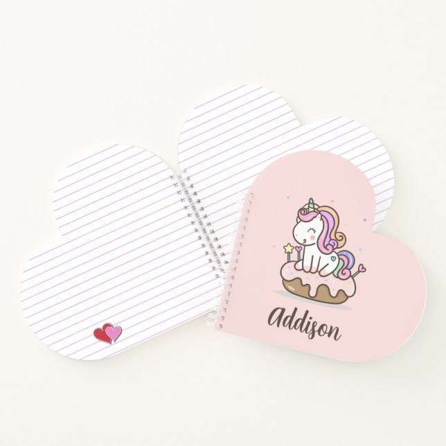 Rainbow Unicorn Cake Personalisiertes Notebook Notizbuch (Innenseite)