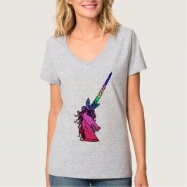 Rainbow Unicorn Cameo Emblem Graphic T-Shirt