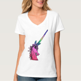 Rainbow Unicorn Cameo Emblem Graphic T-Shirt