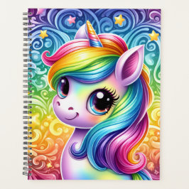Rainbow unicorn cute fun planner book planer