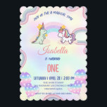 Rainbow Unicorn & Dinosaur Friends Birthday Party Einladung<br><div class="desc">Rainbow Unicorn & Dinosaur Friends Birthday Party</div>