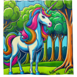 Rainbow Unicorn Duschvorhang