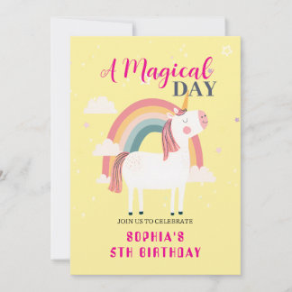 Rainbow Unicorn Einladung