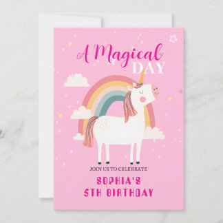 Rainbow Unicorn Einladung
