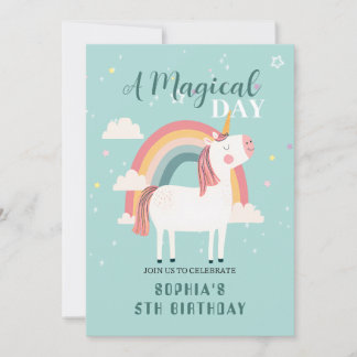 Rainbow Unicorn Einladung