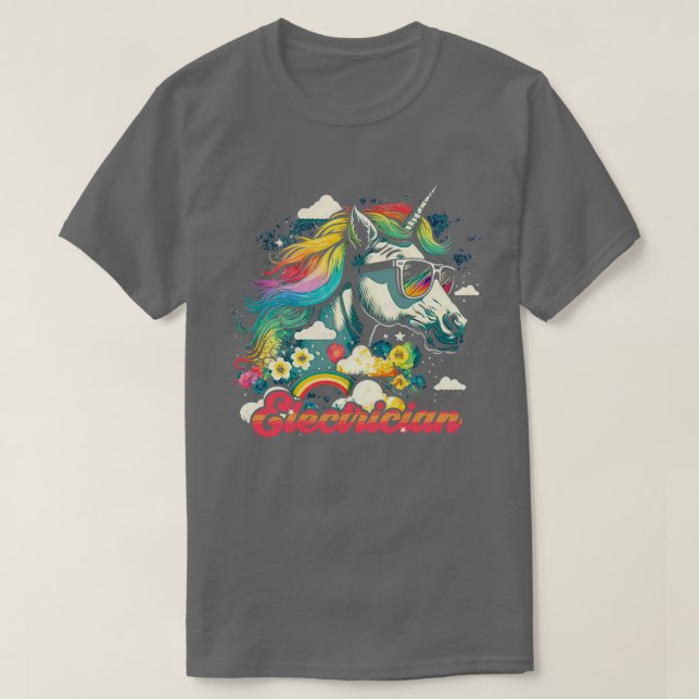 Rainbow Unicorn Electrical T-Shirt (Design vorne)