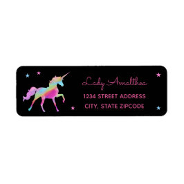 Rainbow Unicorn Et Stars Étiquette de adresse