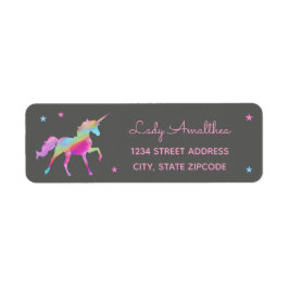 Rainbow Unicorn Et Stars Étiquette de adresse