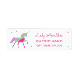 Rainbow Unicorn Et Stars Étiquette de adresse