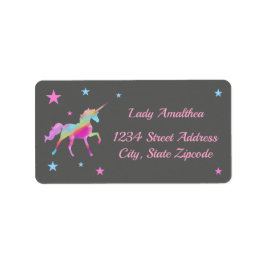Rainbow Unicorn Et Stars Étiquette de adresse