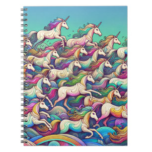 Rainbow Unicorn Fantasy Art Notebook Notizblock