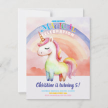 Rainbow Unicorn-Flachkarte