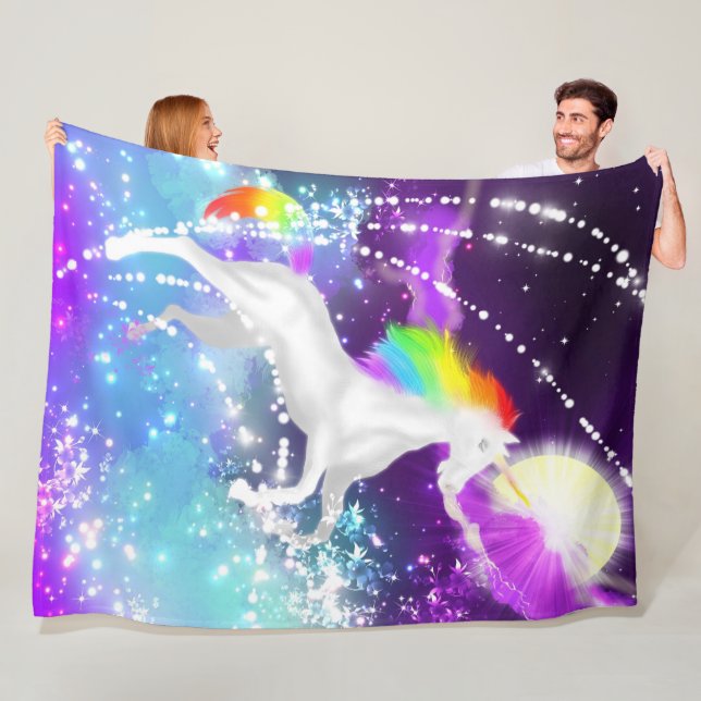 Rainbow Unicorn Fleecedecke (Beispiel)