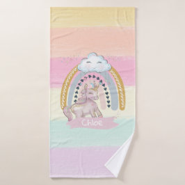 🦄 Rainbow Unicorn Girl Nom personnalisé