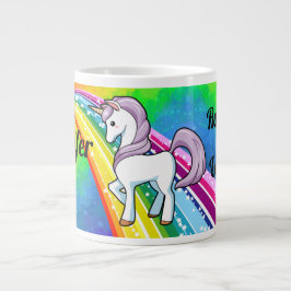 Rainbow Unicorn Girl's Cup Personalisieren Tasse