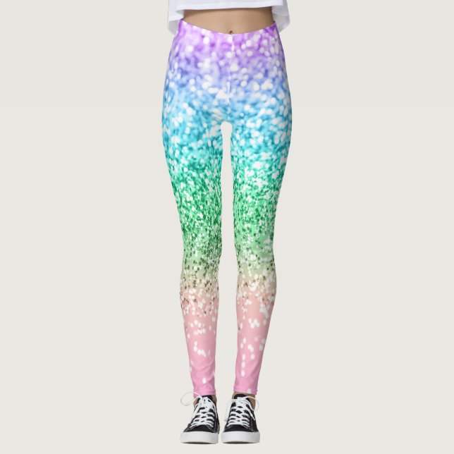 Rainbow Unicorn Glitzer 1 (Imitate Glitzer) #paste Leggings (Vorderseite)