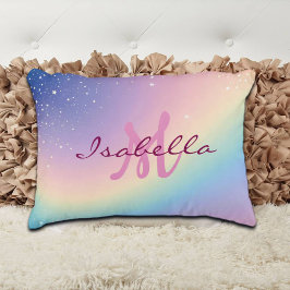 Rainbow Unicorn Glitzer Dekokissen