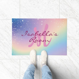 Rainbow Unicorn Glitzer Fußmatte