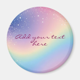 Rainbow Unicorn Glitzer Magnet