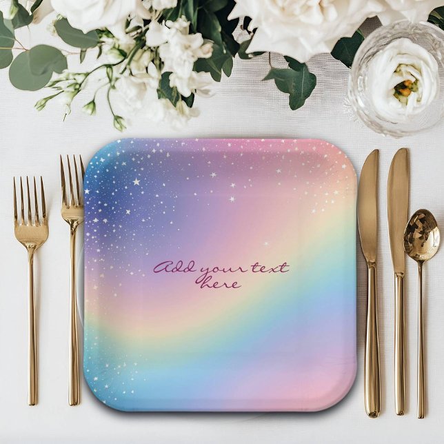 Rainbow Unicorn Glitzer Pappteller (Von Creator hochgeladen)