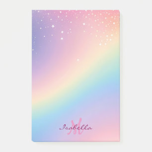 Rainbow Unicorn Glitzer Post-it Klebezettel