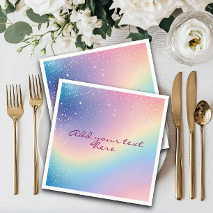 Rainbow Unicorn Glitzer Serviette