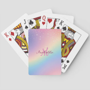 Rainbow Unicorn Glitzer Spielkarten
