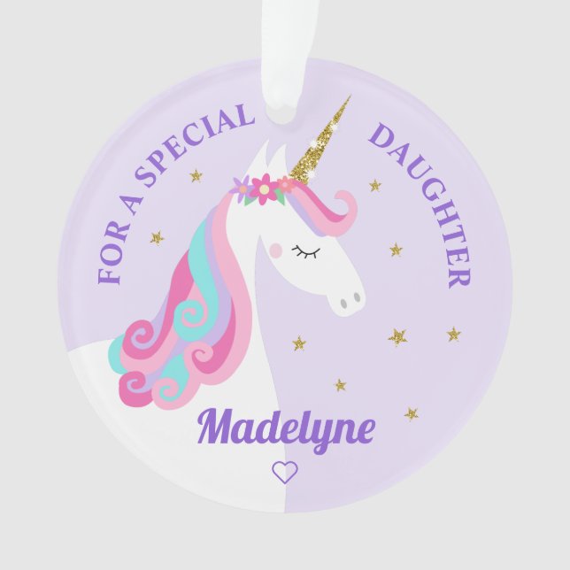 Rainbow Unicorn Gold Parties scintillant fille vio (devant)