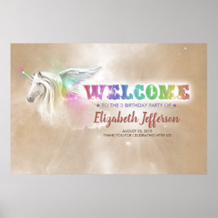 Rainbow Unicorn   Herzlich Willkommen im Magischen Poster