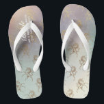 Rainbow Unicorn Hochzeit Flipflops BRIDE Gold<br><div class="desc">Fügen Sie die Rolle der Brautparty-Mitglieder,  Paare verheirateten Namen und Hochzeitsdatum zu diesen eleganten Sommerstrandhochzeiten Flipflops.</div>