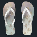 Rainbow Unicorn Hochzeit Flipflops BRIDE Gold<br><div class="desc">Fügen Sie die Rolle der Brautparty-Mitglieder,  Paare verheirateten Namen und Hochzeitsdatum zu diesen eleganten Sommerstrandhochzeiten Flipflops.</div>