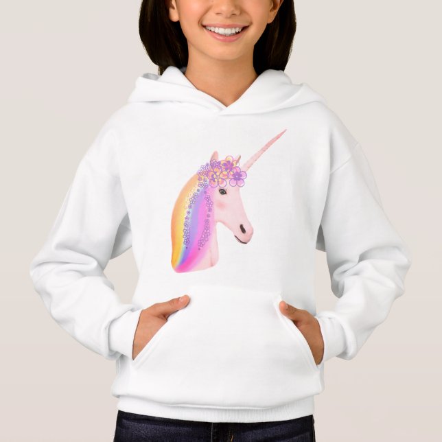 Rainbow Unicorn Hoodie (Vorderseite)