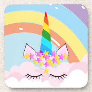 Rainbow Unicorn im Sky Toddler Getränkeuntersetzer