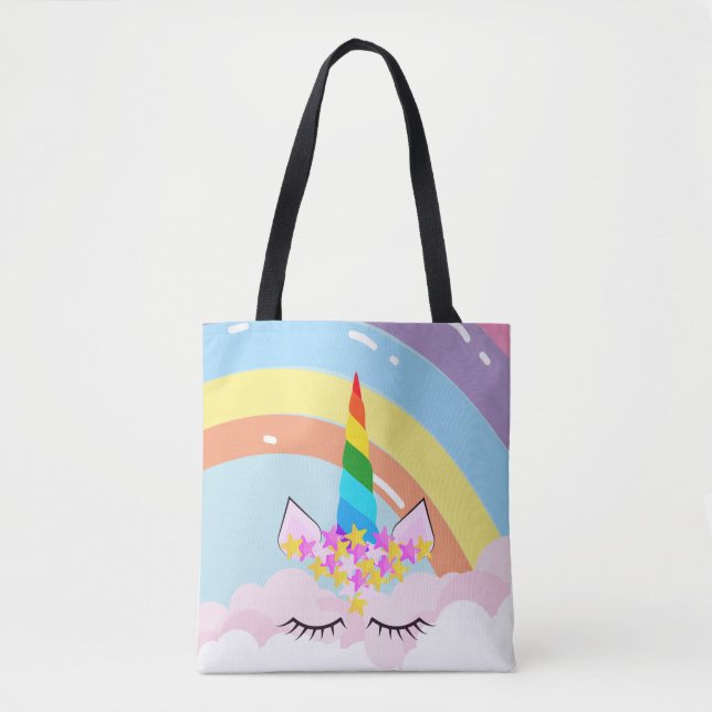 Rainbow Unicorn im Sky Toddler Tasche (Vorderseite)