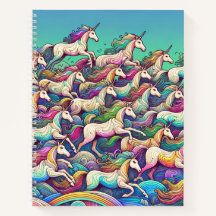 Rainbow Unicorn Imaginaire Art Carnet