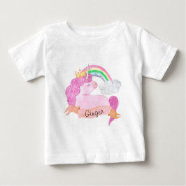 🌈 Rainbow Unicorn Individuelle Name   Baby T-shirt