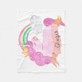 🌈 Rainbow Unicorn Individuelle Name          Fleecedecke