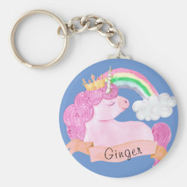 🌈 Rainbow Unicorn Individuelle Name Schlüsselanhänger