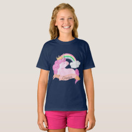 🌈 Rainbow Unicorn Individuelle Name T-Shirt