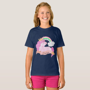 🌈 Rainbow Unicorn Individuelle Name T-Shirt