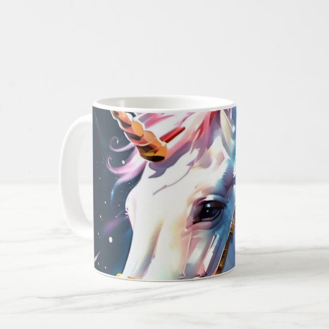 Rainbow Unicorn Kaffeetasse (Vorderseite Links)