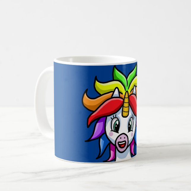 Rainbow Unicorn Kaffeetasse (Vorderseite Links)
