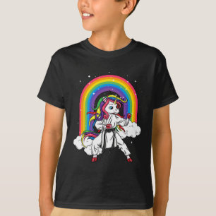 Rainbow Unicorn Karate Taekwondo Mixed Martial Art T-Shirt