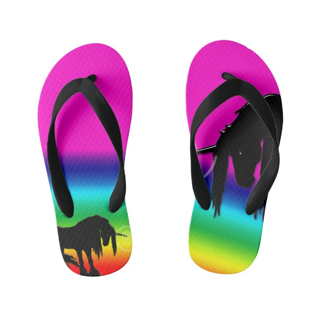 Rainbow Unicorn Kinderbadesandalen (Fußbett)