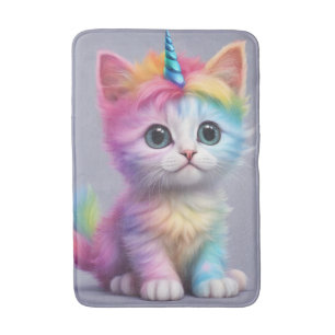 Rainbow Unicorn Kitten Badematte