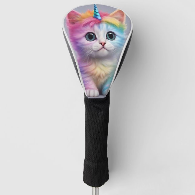 Rainbow Unicorn Kitten Golf Headcover (Vorderseite)
